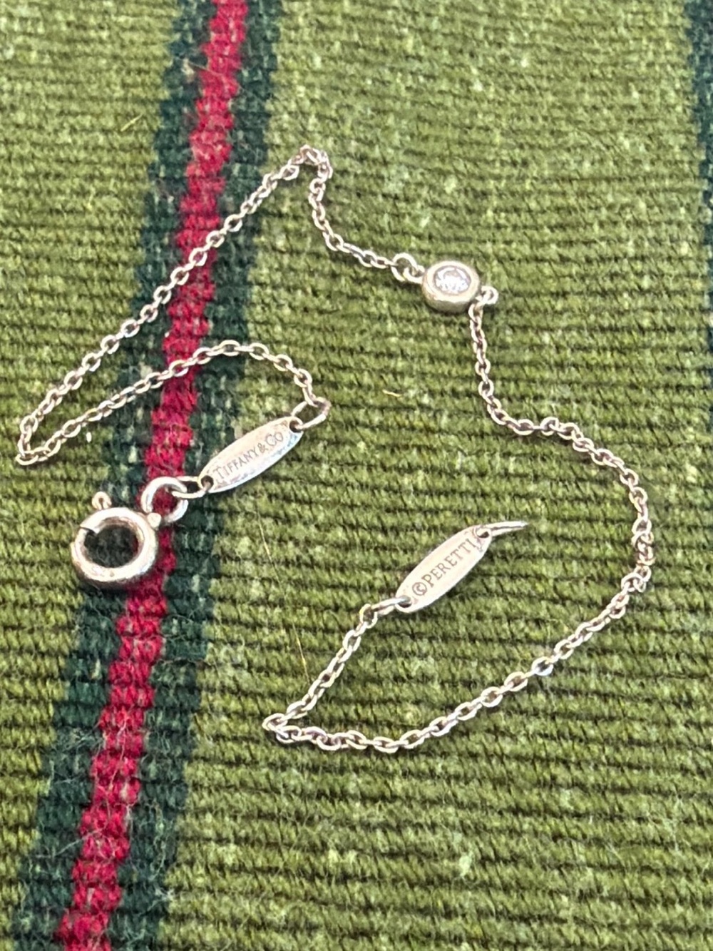 Tiffany & Co. and Peretti Spain Sterling Silver 
7 1/2”Chain w .03 Diamond
